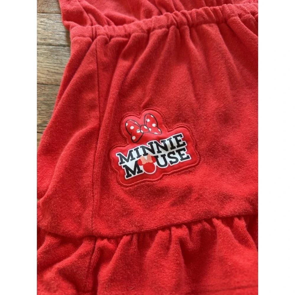 Disney Minnie Mouse terry cloth swim cover-up dress beach towel Sz 5T hooded